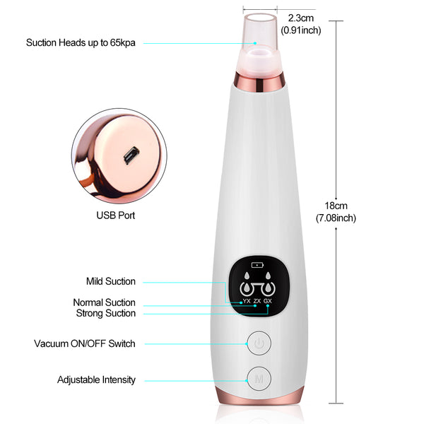 Facial Cleaner Neus Comedondrukker Deep Pore Acne Puistje Removal Vacuüm Zuig Diamond T Zone Beauty Tool Gezicht Huishoudelijke Spa