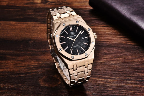 2020 New mens watches BENYAR quartz gold watch men top luxury brand gold wristwatch men steel waterproof clock Relogio Masculino