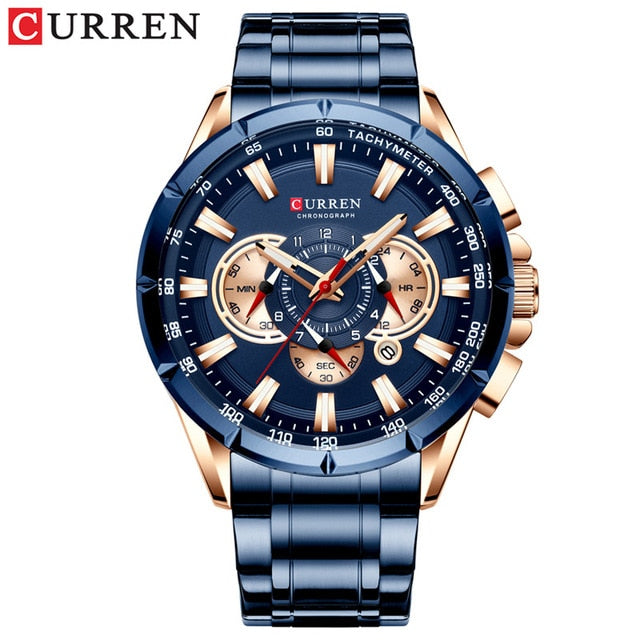 CURREN Fashion Man WristWatch Waterproof Chronograph Men Watch Military Top Brand Luxury Stainless Steel Sport Male Clock 8363