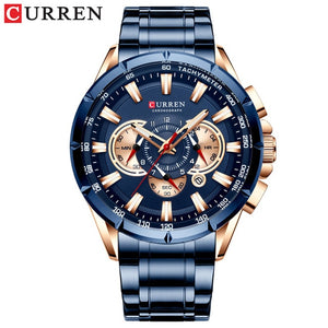 CURREN Fashion Man WristWatch Waterproof Chronograph Men Watch Military Top Brand Luxury Stainless Steel Sport Male Clock 8363