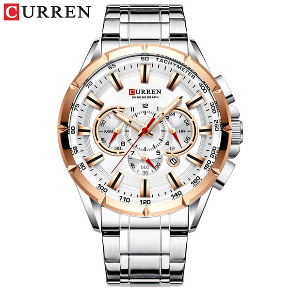 CURREN Fashion Man WristWatch Waterproof Chronograph Men Watch Military Top Brand Luxury Stainless Steel Sport Male Clock 8363