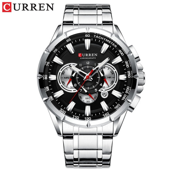 CURREN Fashion Man WristWatch Waterproof Chronograph Men Watch Military Top Brand Luxury Stainless Steel Sport Male Clock 8363