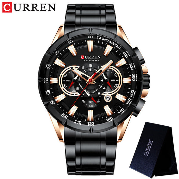 CURREN Fashion Man WristWatch Waterproof Chronograph Men Watch Military Top Brand Luxury Stainless Steel Sport Male Clock 8363