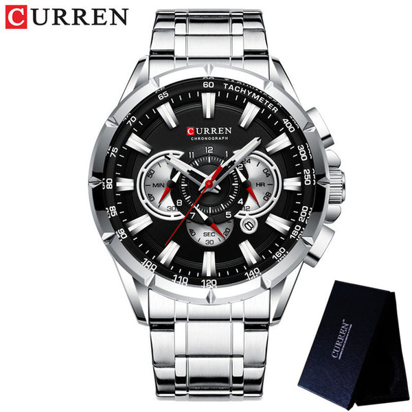 CURREN Fashion Man WristWatch Waterproof Chronograph Men Watch Military Top Brand Luxury Stainless Steel Sport Male Clock 8363