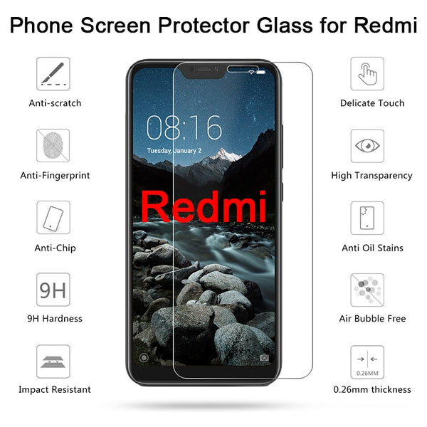 2PCS Protective Glass for Redmi 8 8A 7 7A 5 Plus Film Screen Protector for Xiaomi Redmi K20 Pro 6 Pro 5A 6A Tempered Glass 9H HD