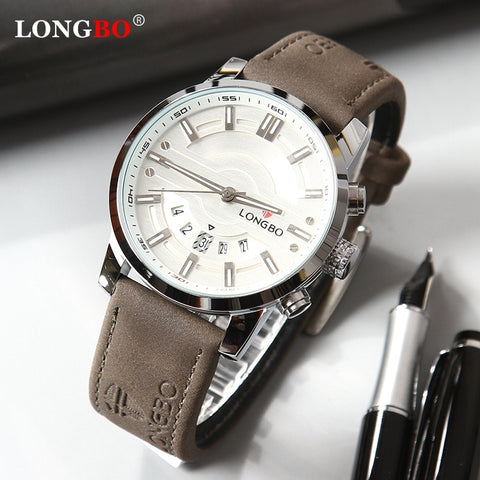 LONGBO 2020 New Men Watch Top Luxury Brand Waterproof Quartz Men's Leather Analog Sports Digital Male Clock Relogio Masculino