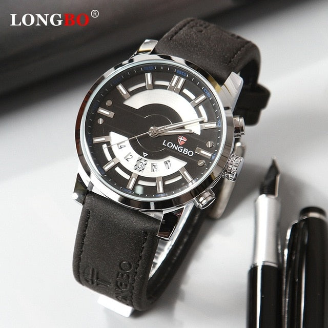 LONGBO 2020 New Men Watch Top Luxury Brand Waterproof Quartz Men's Leather Analog Sports Digital Male Clock Relogio Masculino