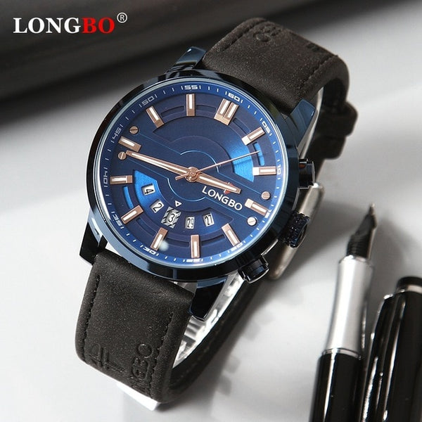 LONGBO 2020 New Men Watch Top Luxury Brand Waterproof Quartz Men's Leather Analog Sports Digital Male Clock Relogio Masculino