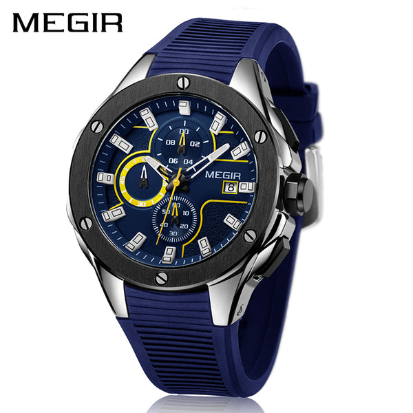 MEGIR Men Sport Watch Top Brand Luxury Waterproof Luminous Chronograph Quartz Army Military Watches Clock Men Relogio Masculino