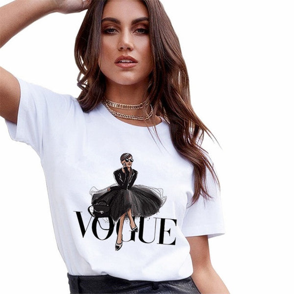 New Arrivals T shirt Women Fashion VOGUE Printed Harajuku Female T-Shirts Summer Short Sleeve Casual TShirt Tops