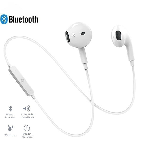 Auriculares inalámbricos Bluetooth con cancelación de ruido, auriculares estéreo deportivo con micrófono para iPhone Xs Samsung 9