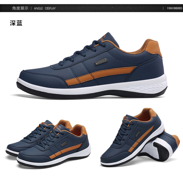 Casual Men Shoes Leather Breathable Light Shoes Leather Splicing Shoes for Men Outdoor Sneakers Male Tenis Masculino Adulto Shoe