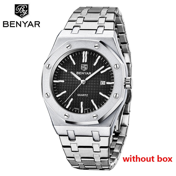 2020 New mens watches BENYAR quartz gold watch men top luxury brand gold wristwatch men steel waterproof clock Relogio Masculino