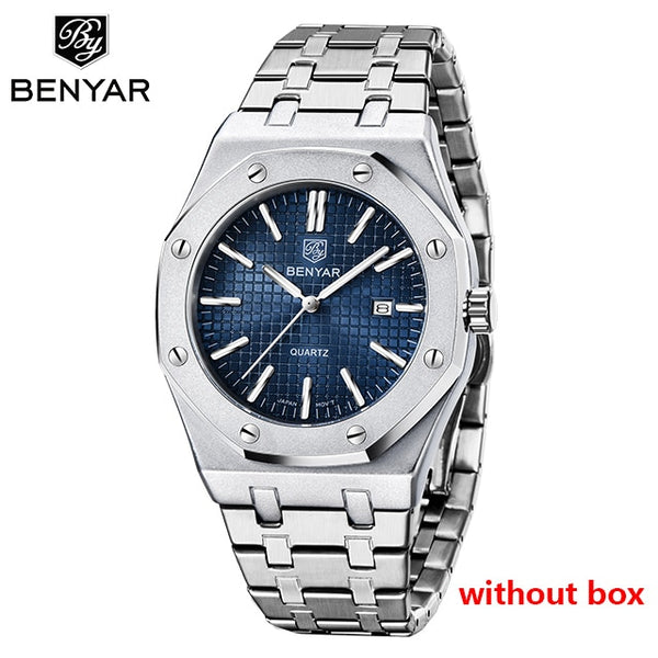 2020 New mens watches BENYAR quartz gold watch men top luxury brand gold wristwatch men steel waterproof clock Relogio Masculino