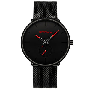 Crrju Mode Heren Horloges Topmerk Luxe Quartz Horloge Mannen Casual Slim Mesh Staal Waterdichte Sport Horloge Relogio Masculino