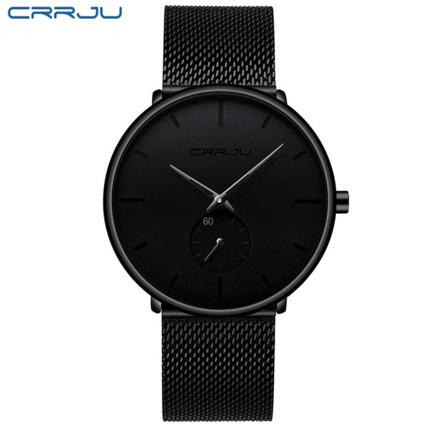 Crrju Mode Heren Horloges Topmerk Luxe Quartz Horloge Mannen Casual Slim Mesh Staal Waterdichte Sport Horloge Relogio Masculino