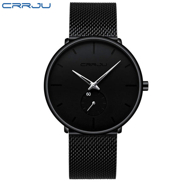 Crrju Mode Heren Horloges Topmerk Luxe Quartz Horloge Mannen Casual Slim Mesh Staal Waterdichte Sport Horloge Relogio Masculino