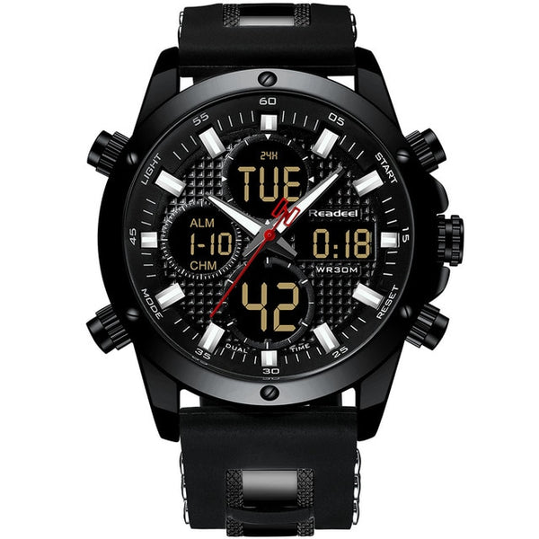 Montres hommes Top marque de luxe chronographe or hommes montre Quatz numérique montre LED de sport hommes homme horloge homme étanche montre-bracelet